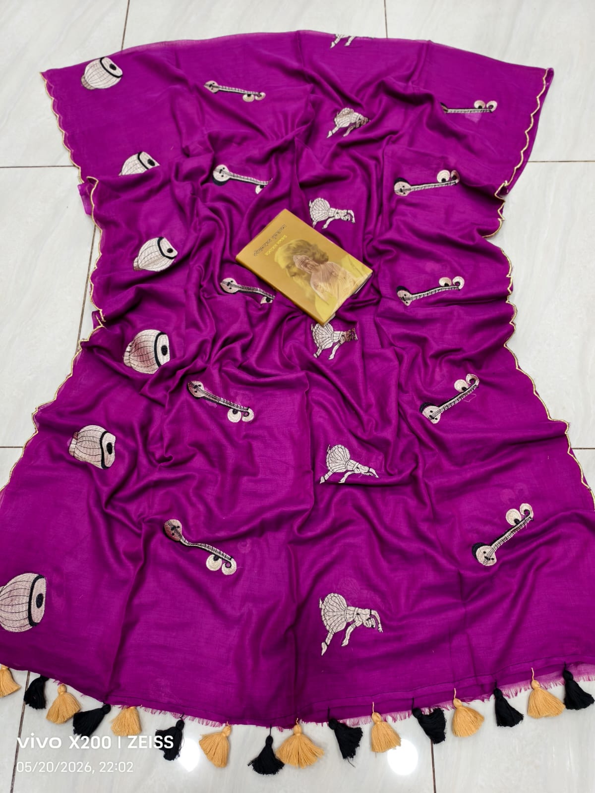 Embroidery Mulmul Cotton Saree