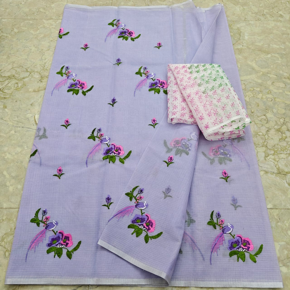 Cotton Kota Saree with Embroidery Work