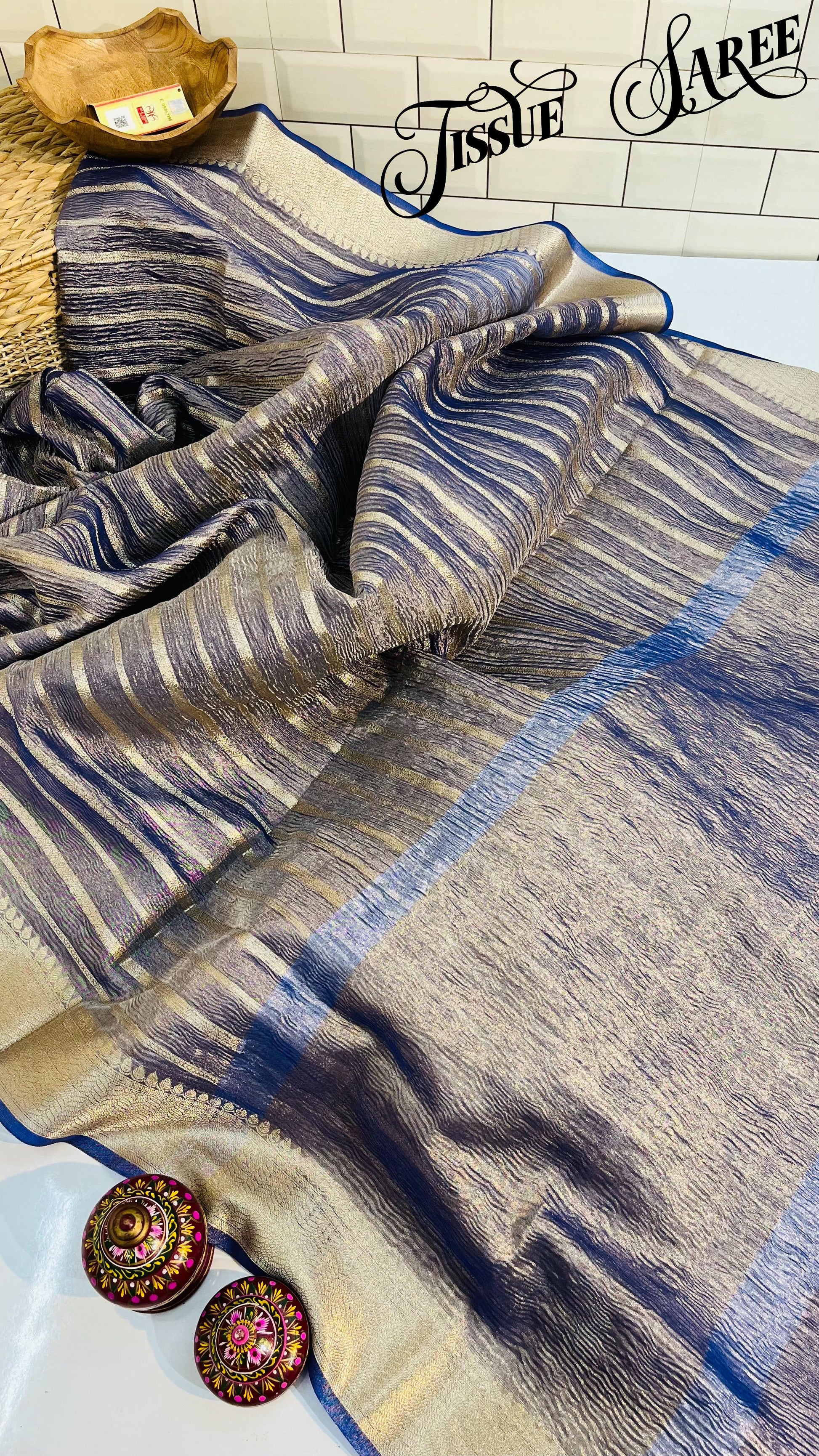 Crushed Tissue Saree