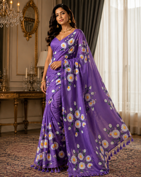 Mulmul Cotton Hand Print Saree