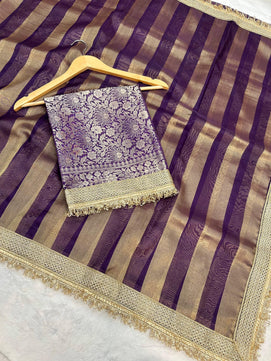 Tissue Organza Saree with Lace Work