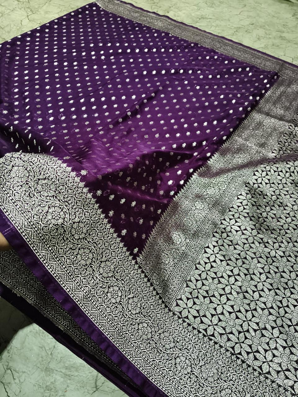 Banarasi Handloom Katan Georgette Soft Silk Saree