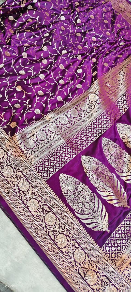Banarasi Handloom Mashru Katan Soft Silk Saree