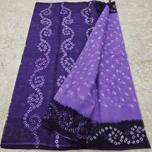 Kota Doria Pure Cotton Hand Tie & Dye Bandhej Saree