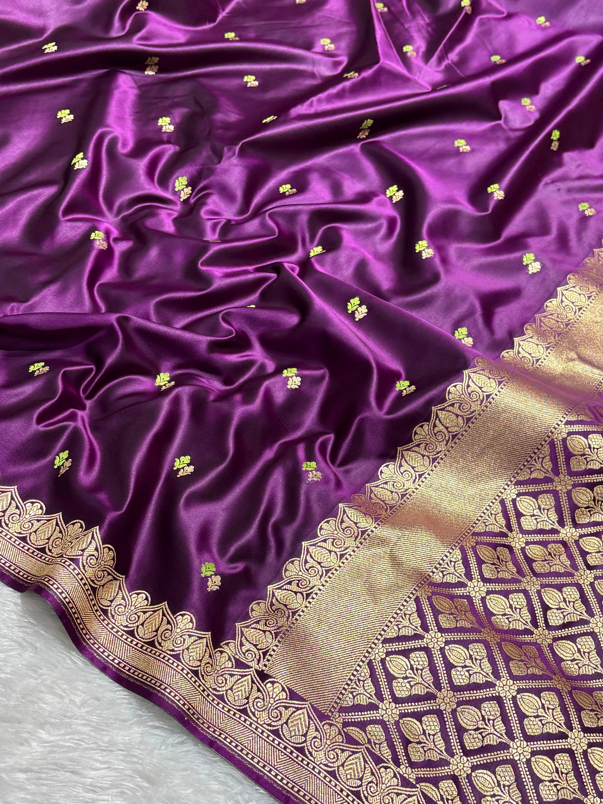 Mashru Silk Meenakari Saree