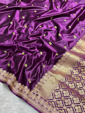 Mashru Silk Meenakari Saree