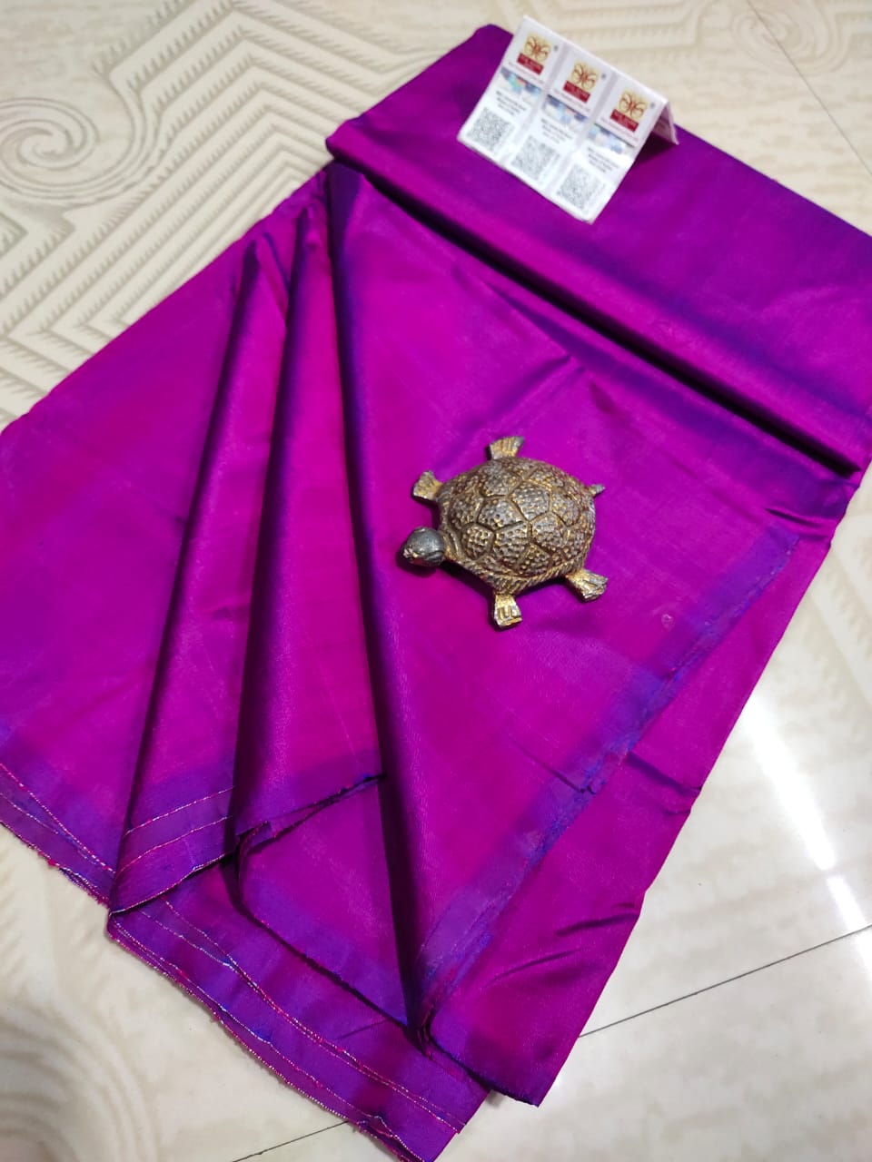 Plain Bishnupuri Pure Katan Silk Saree