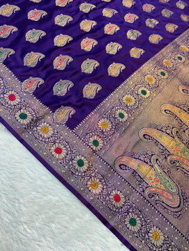 Mashru Minakari Silk Saree