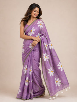 Mulmul Cotton Handprint Saree