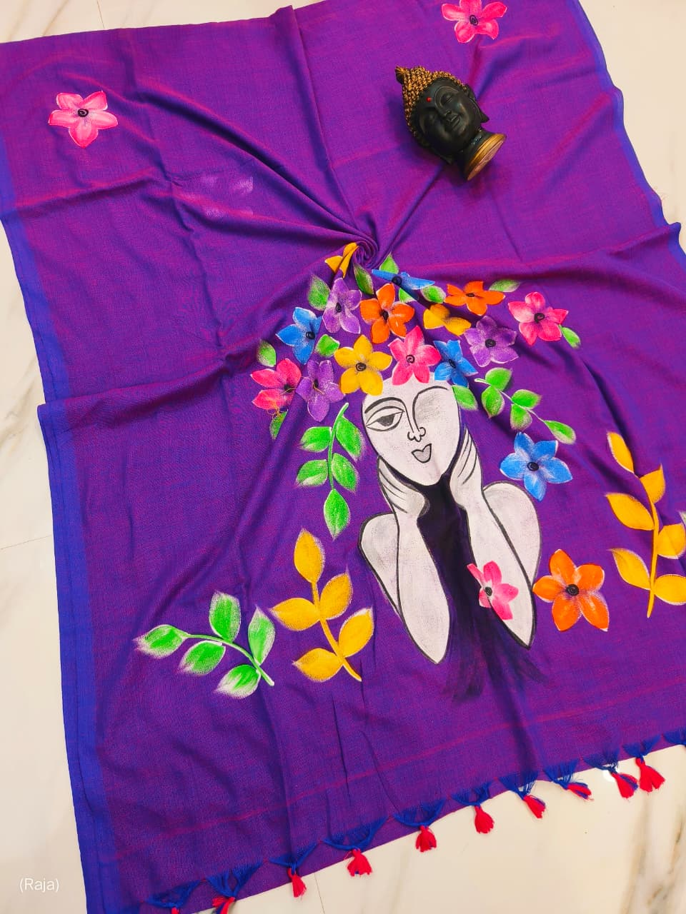 Cotton Saree with Hand Painting