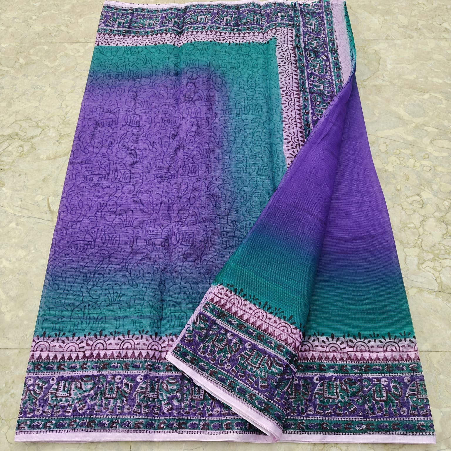 Cotton Kota Hand Block Print Saree