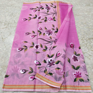 Cotton Kota Hand Brush Paint Saree