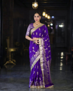 Premium Katan Silk Saree with Lace Work