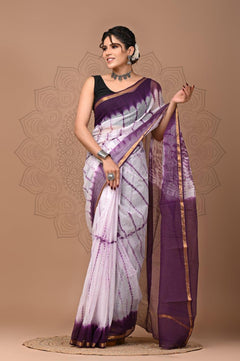 Pure Kota Doria Cotton Tie & Dye Saree