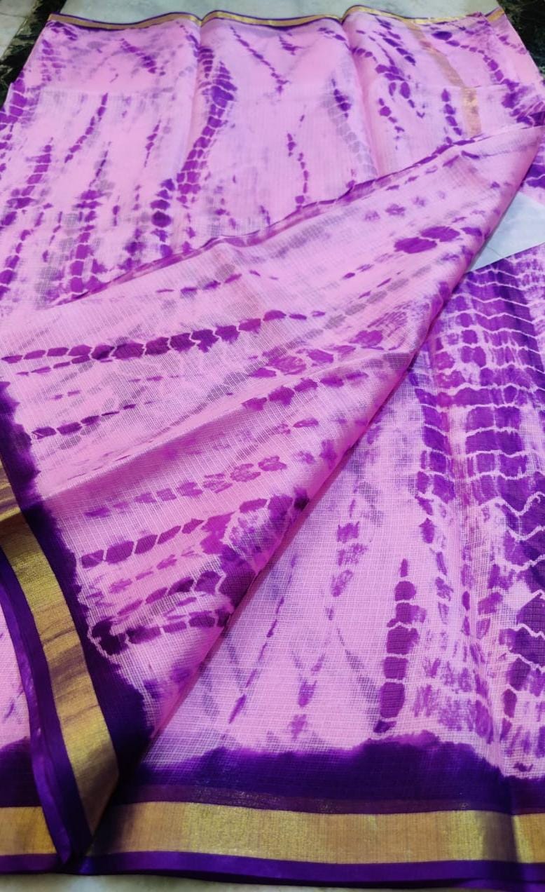 Pure Silk Kota Doria Plain Dyed Saree