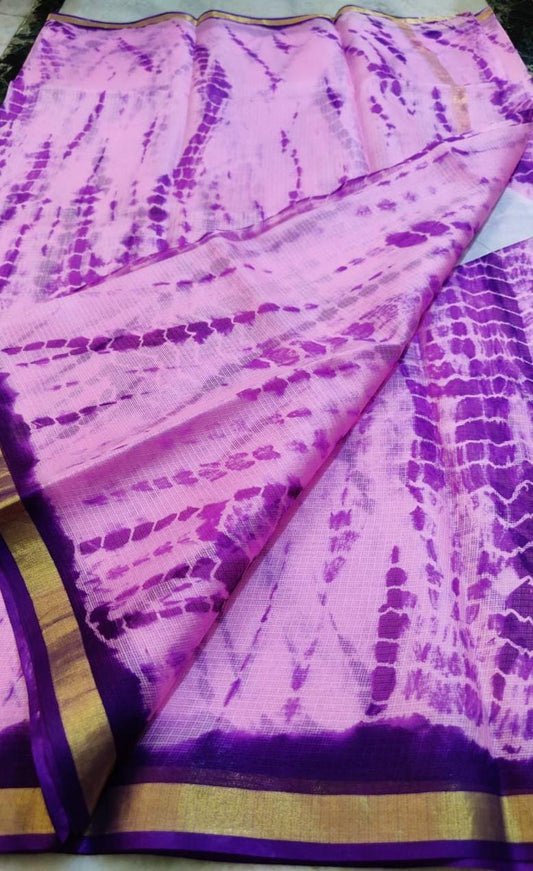 Pure Silk Kota Doria Plain Dyed Saree