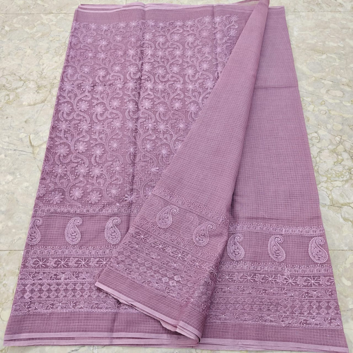 Pure Cotton Kota Saree with Embroidery Work