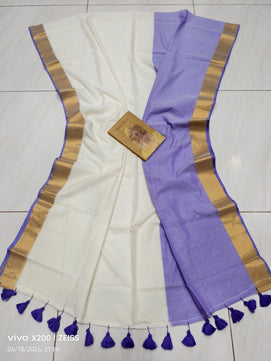 Zari Border Mulmul Cotton Saree