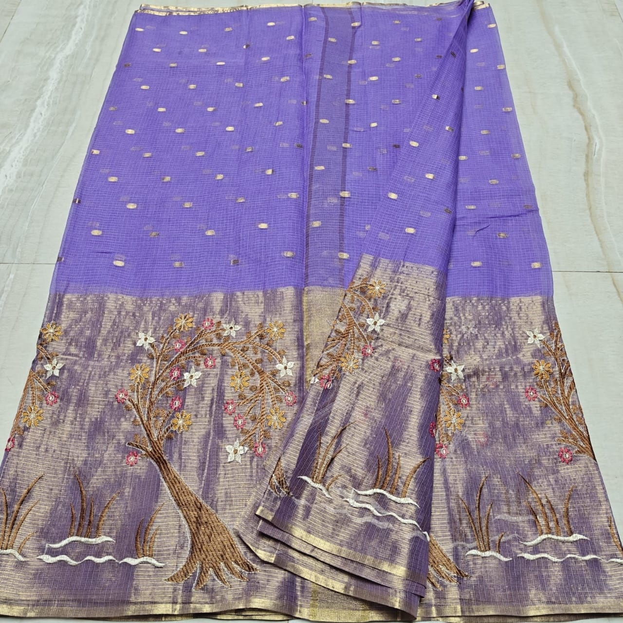 Kota Tissue Embroidery Saree