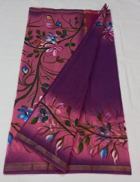 Kota Doria Hand Painting Saree