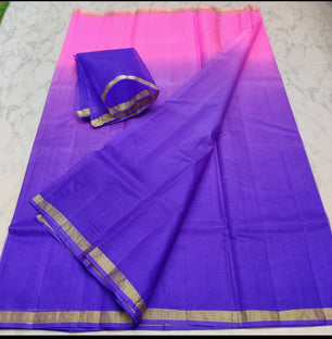 Pure Silk Kota Doria Plain Dyed Saree