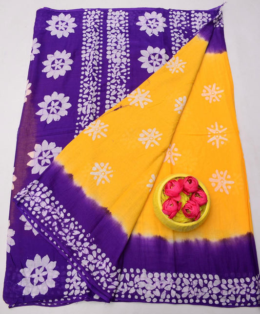 Pure Mulmul Cotton Hand Batik Saree
