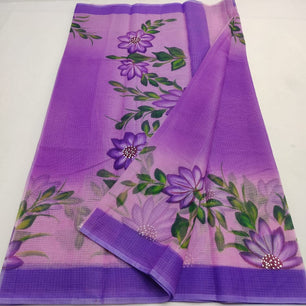 Kota Doria Hand Painted Saree