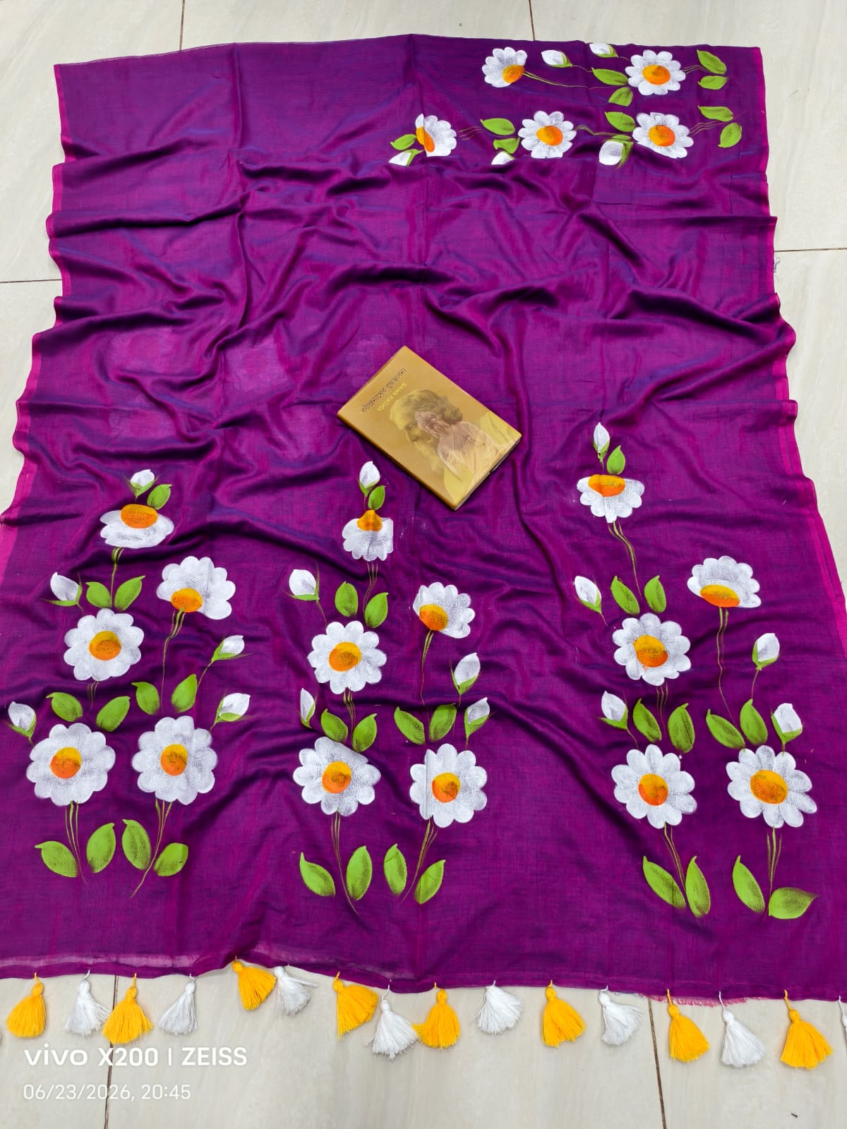 Exclusive Hand Painted Mulmul Cotton Saree