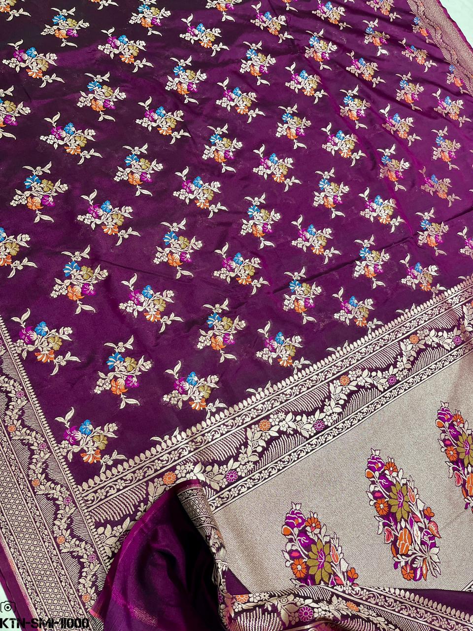 Mashru Meenakari Silk Saree