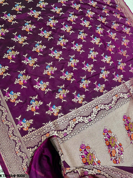Mashru Meenakari Silk Saree