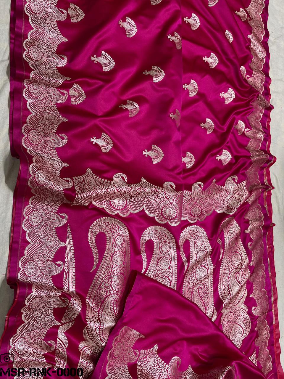 Banarasi Handloom Mashru Satin Katan Soft Silk Saree
