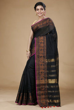 Handloom Pata Copper Zari Saree