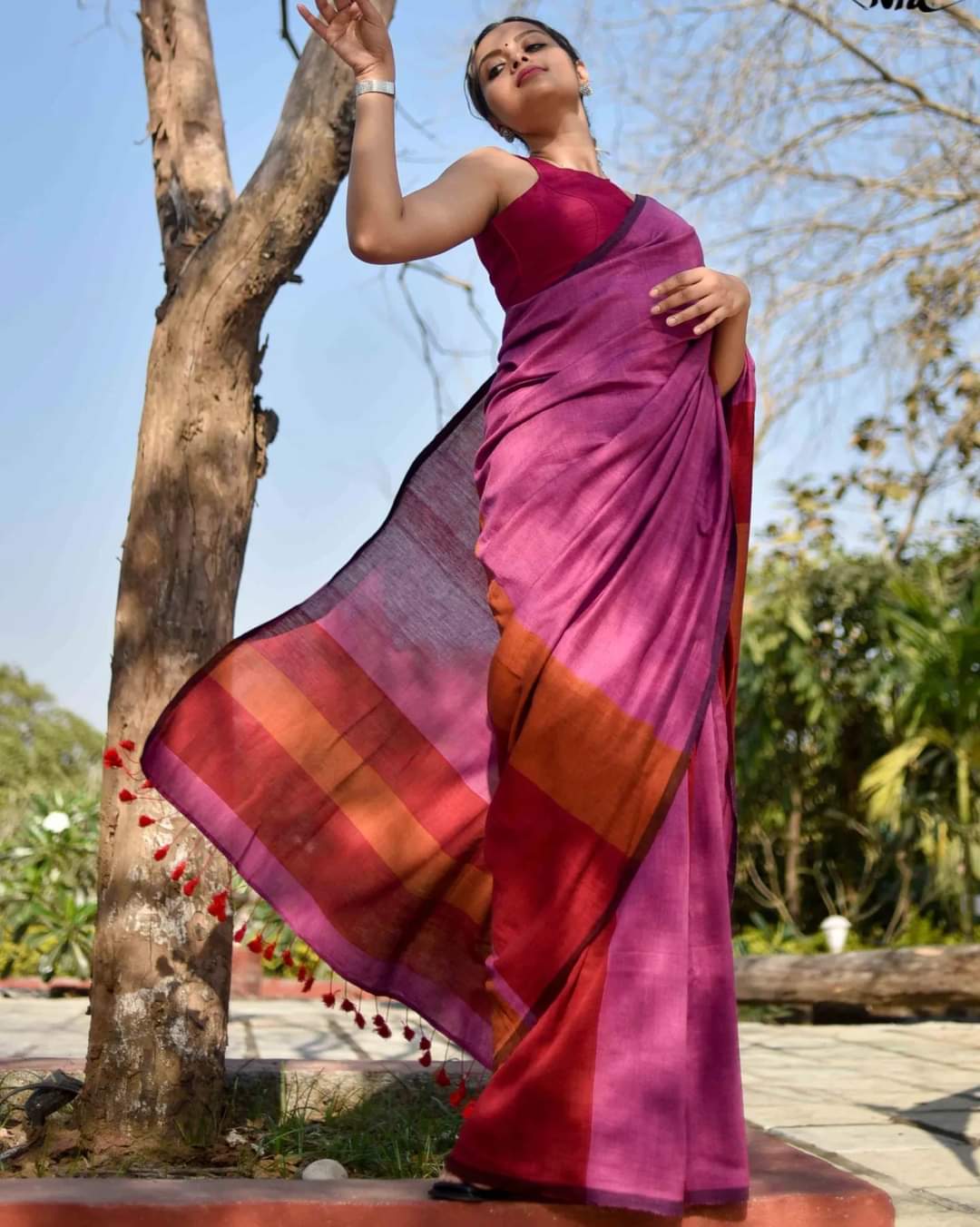 Elegant Sico Stripe Saree