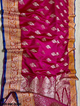 Banarasi Handloom Mashru Satin Katan Soft Silk Saree