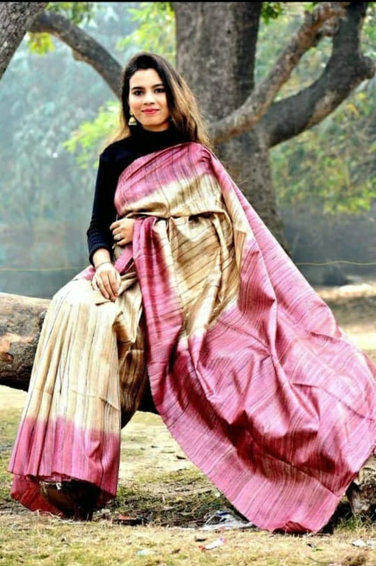 Tussar Ghicha Silk Saree