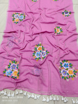 Mulmul Cotton Hand-Painted Saree