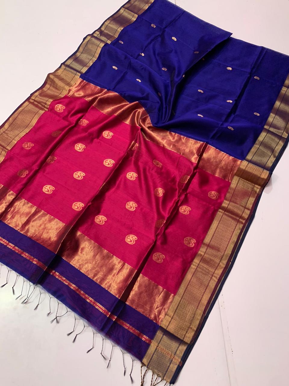 Handloom Maheshwari Mango Buta Saree