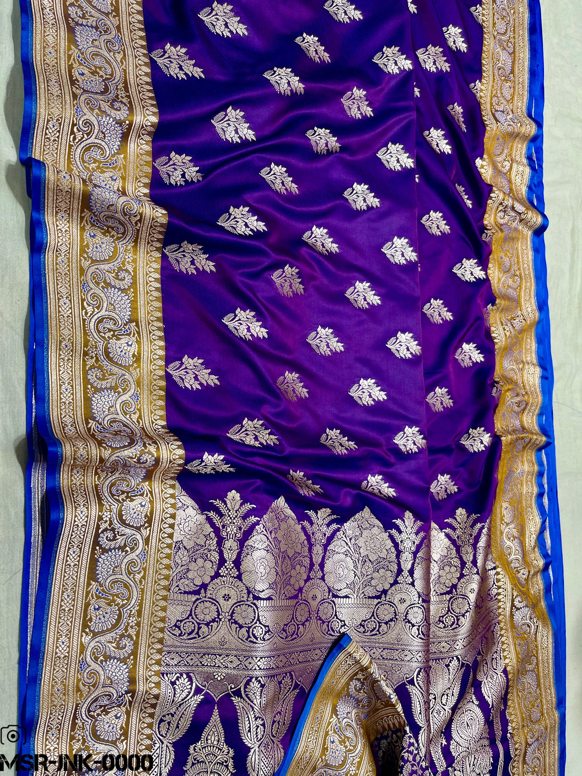 Banarasi Handloom Mashru Satin Katan Soft Silk Saree