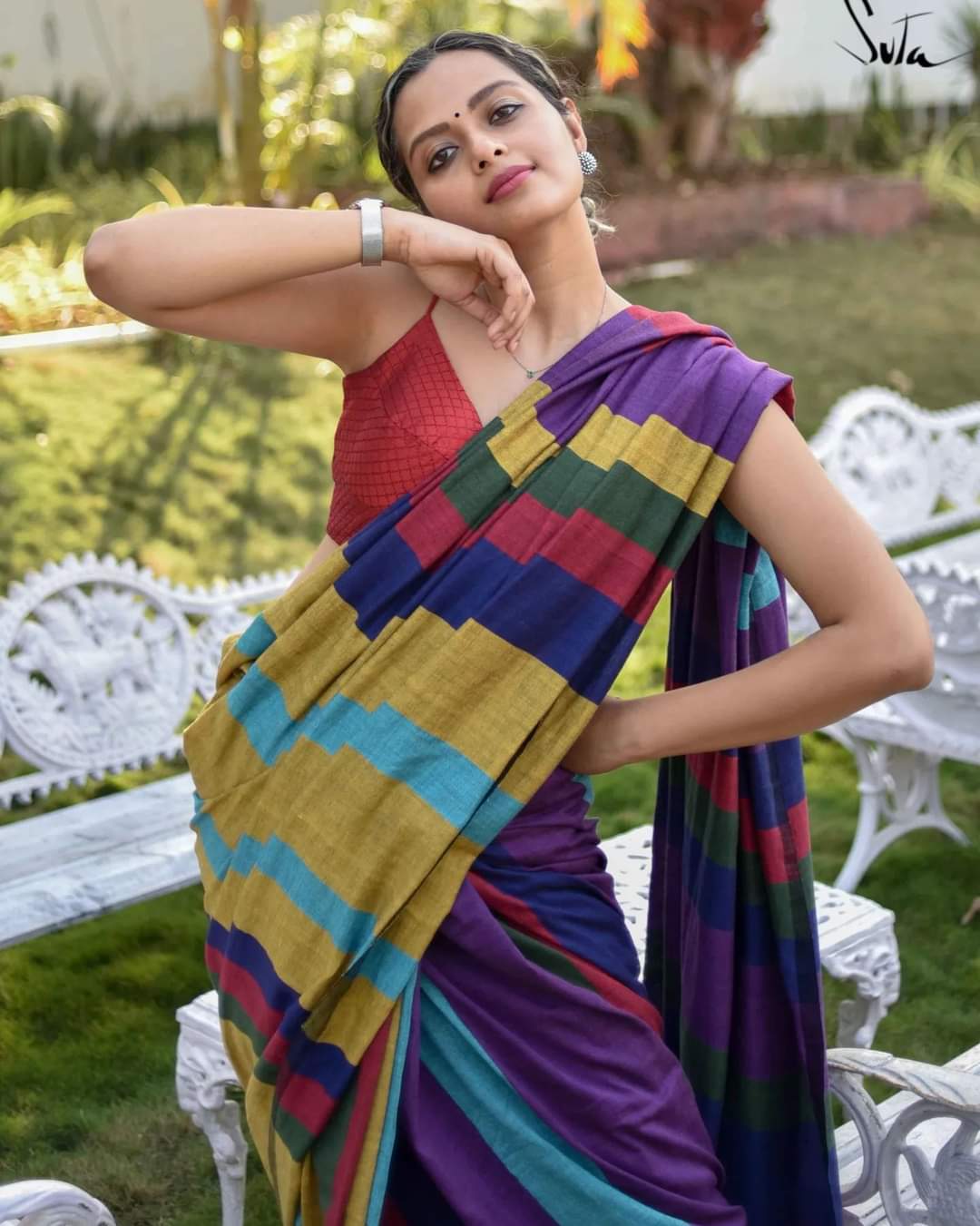 Elegant Sico Stripe Saree