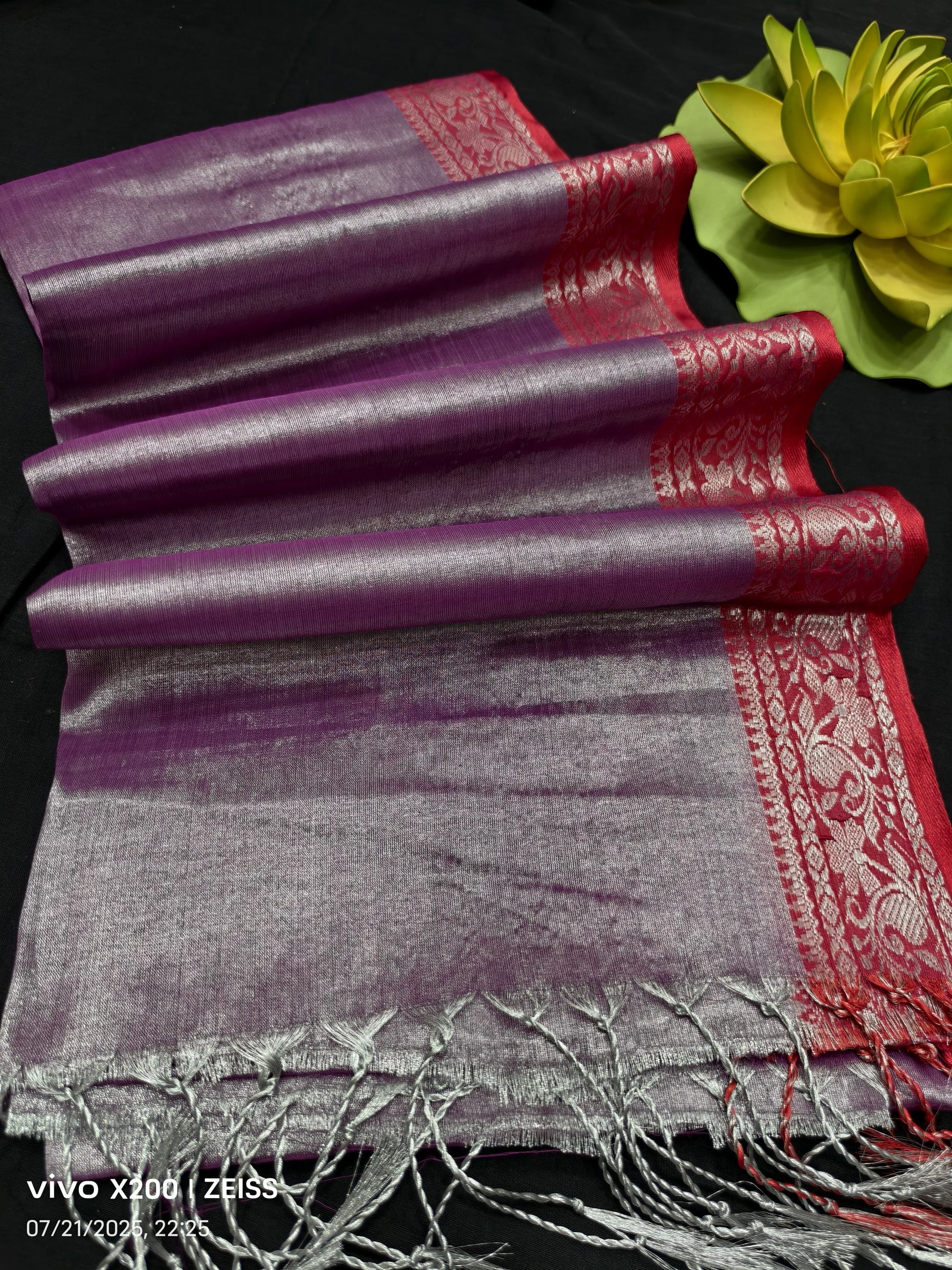 Traditional South Indian Border Tissue Cotton Saree