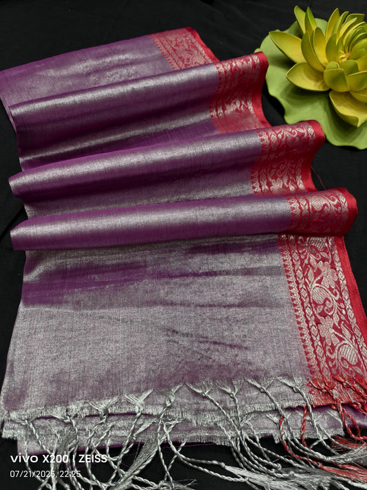 Traditional South Indian Border Tissue Cotton Saree