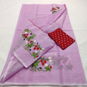 Kota Doria Saree with embroidery