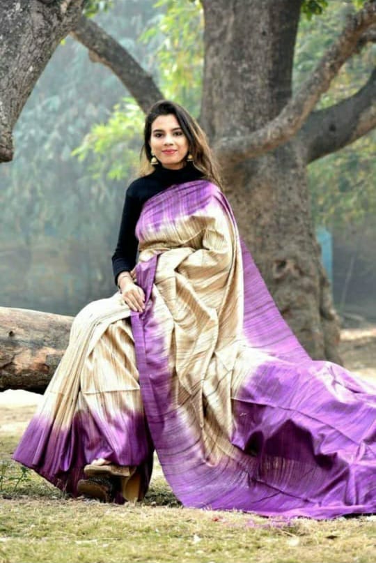 Tussar Ghicha Silk Saree