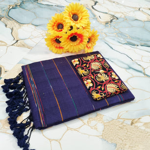 Handwoven Khesh Saree with Kalamkari Blouse Piece