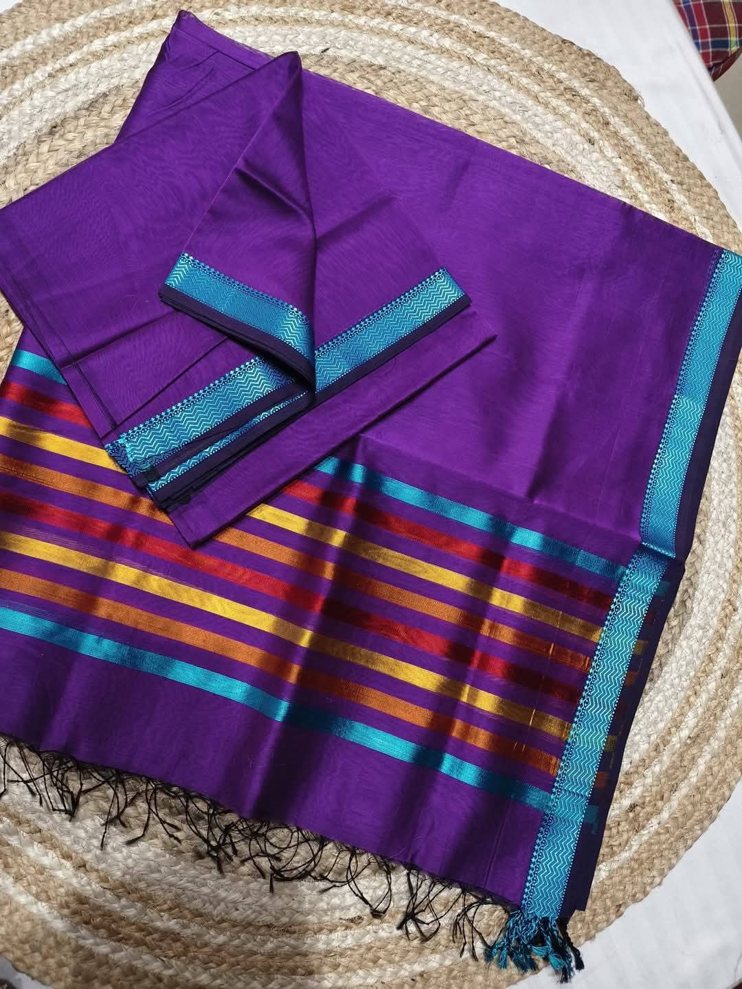 Maheshwari Design Cotton Silk Saree