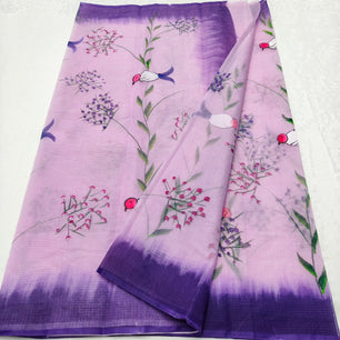 Kota Doria Soft Cotton Hand Painted Saree
