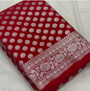 Banarasi Handloom Katan Georgette Soft Silk Saree