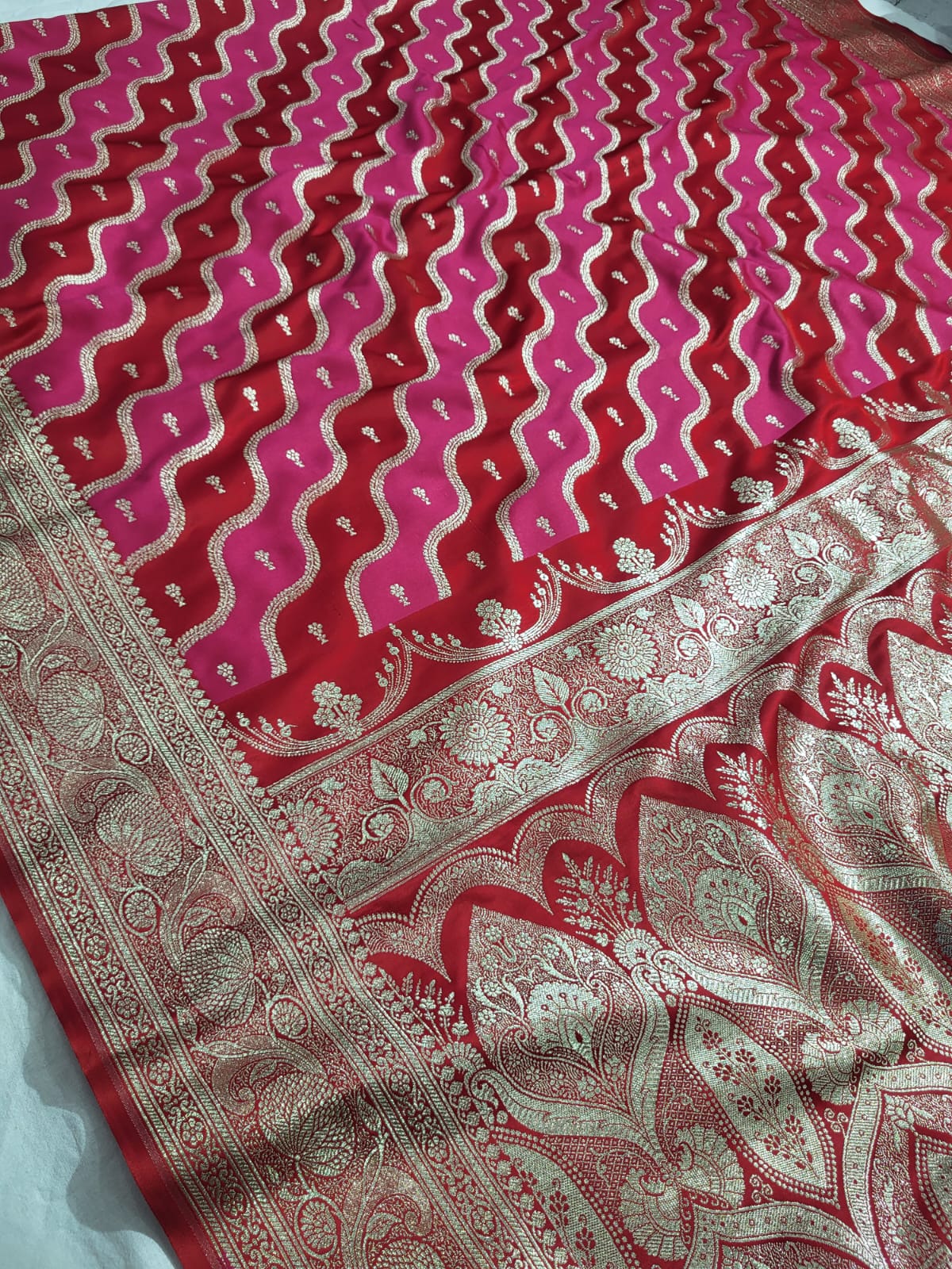 Banarasi Handloom Mashru Rangkat Katan Soft Silk Saree