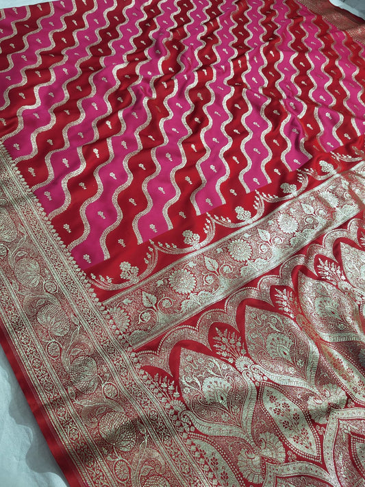 Banarasi Handloom Mashru Rangkat Katan Soft Silk Saree