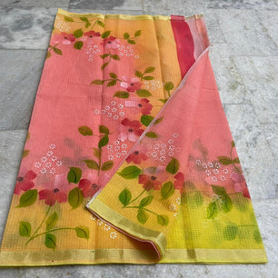 Kota Doria Hand Painted Saree